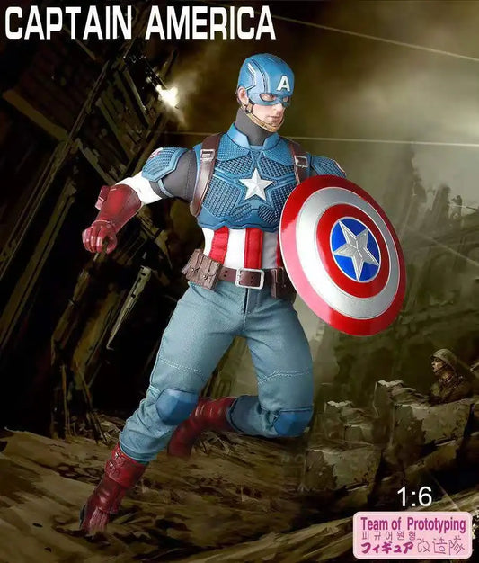 Marvel Captain America 1:6 Scale Articulated Action Figure – Moveable Joints Toy Collectible