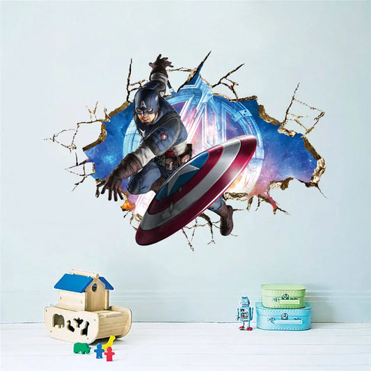 Captain America's Shield Through Wall Stickers – The Avengers Wall Decal