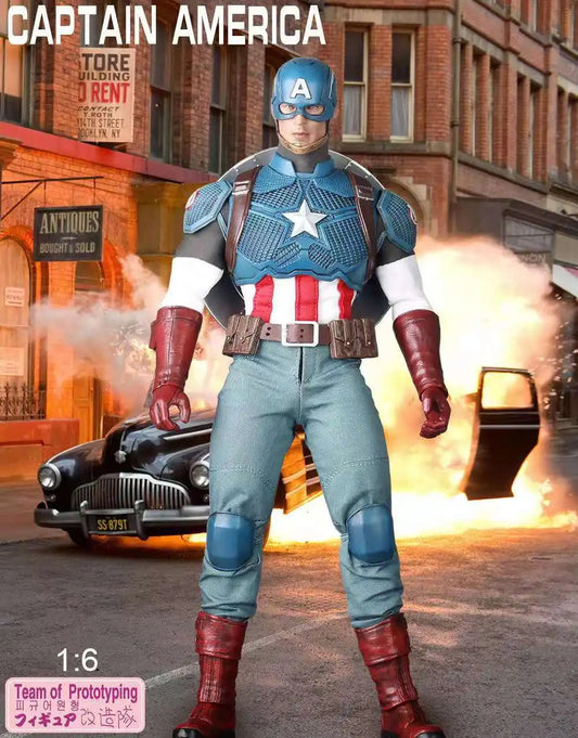 Marvel Captain America 1:6 Scale Articulated Action Figure – Moveable Joints Toy Collectible