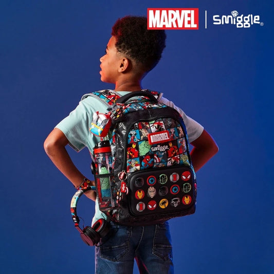 Smiggle Marvel Superhero Spider‑Man Children Stationery Set – Bag, Lunch Bag, Pencil Box &amp; Water Cup