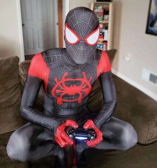 Miles Morales Into the Spider-Verse Cosplay Costume – Superhero Zentai Bodysuit for Kids