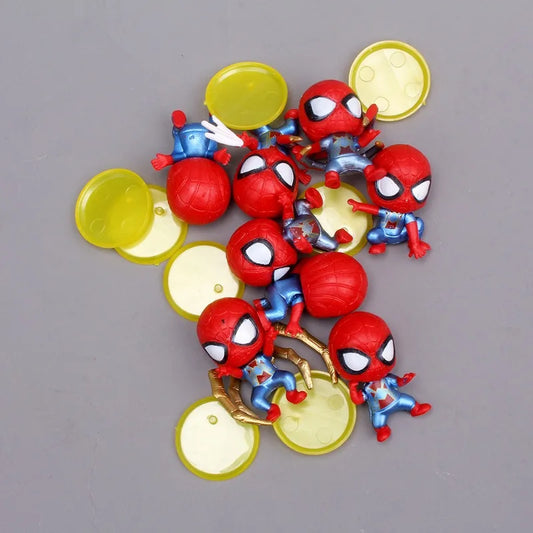 Bandai Marvel Spider-Man 8-Piece PVC Q Version Doll Set – Cake Topper &amp; Kids Gift