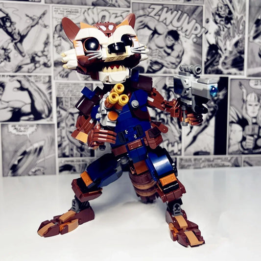 Miniso Marvel Guardians of the Galaxy – Rocket Raccoon &amp; Groot Superhero Building Block Figures