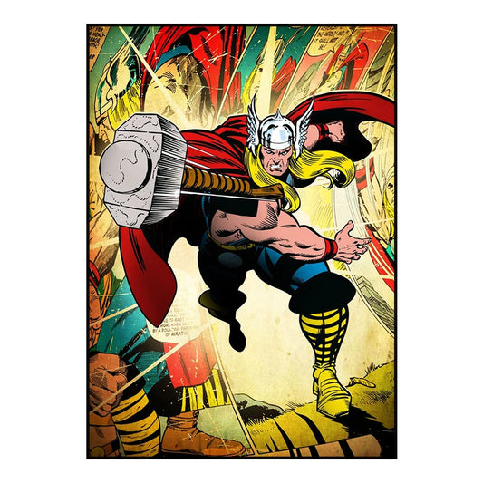 Disney Marvel Avengers Canvas Wall Art – Spiderman &amp; Captain America Anime Poster for Kids Room Decor