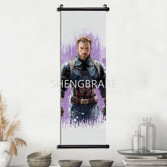 The Avengers Captain America Hanging Scroll Poster – Marvel Canvas Wall Art