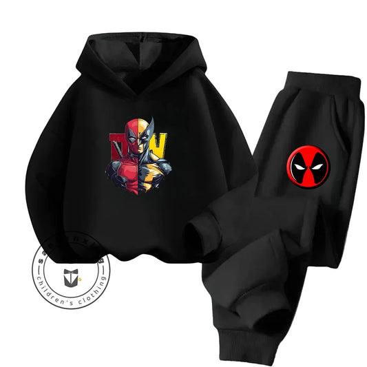 Marvel Deadpool Unicorn 2-Piece Kids Tracksuit – Autumn Hoodie &amp; Pants Set