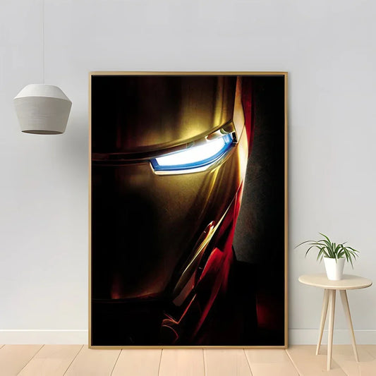 MINISO Marvel Iron Man Series Canvas Poster – Superhero Wall Art for Home &amp; Kids’ Room