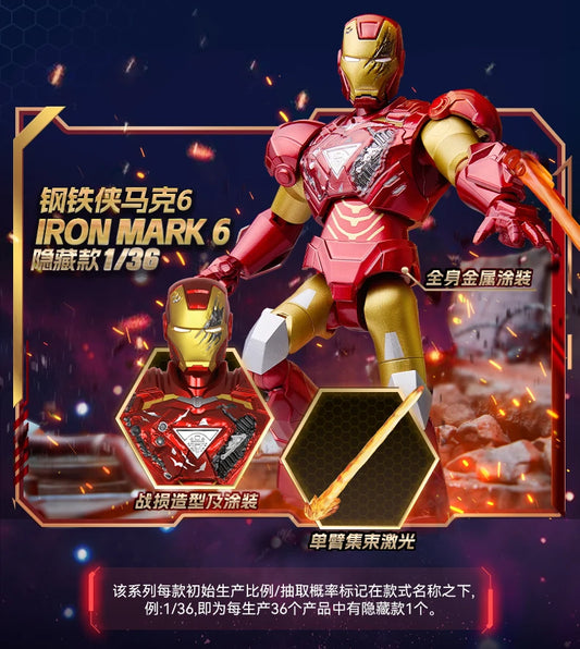 Original Blokees Marvel Figure Blind Box – The Infinity Saga Action Model Kit (Iron Man MK5/MK6, Thor, Hulk &amp; More)
