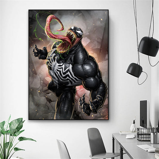 Disney Venom Graffiti Pop Art Poster – Colorful Comic Canvas Wall Decor