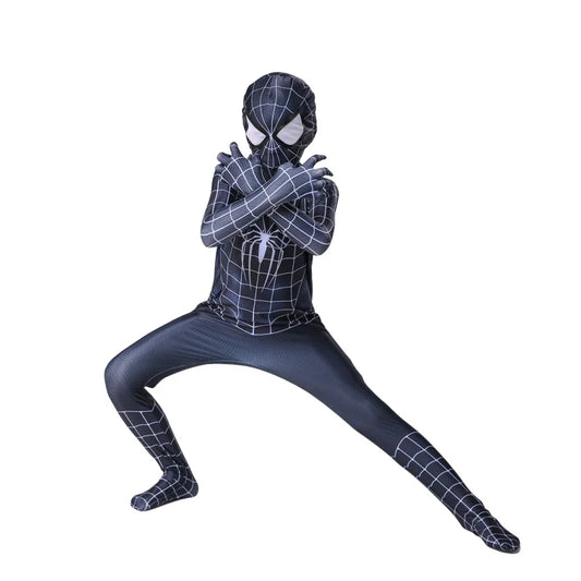 Superhero Spider-Man Kids Costume Set – The Amazing Spider-Man Black Suit Cosplay for Boys &amp; Girls