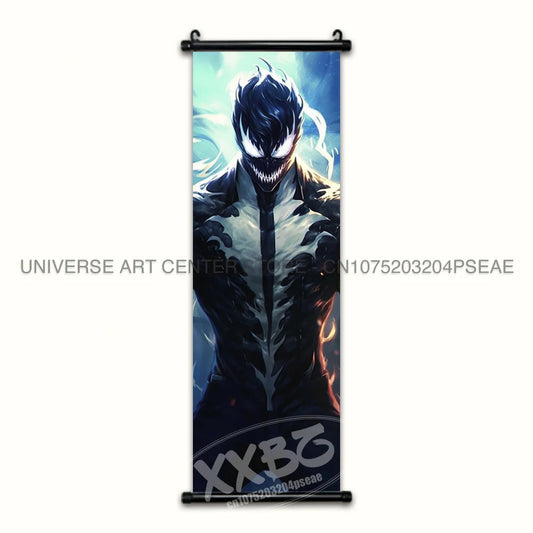 Marvel Scroll Wall Art – Black Panther, Venom, Spider-Man, Wolverine &amp; Avengers Decor