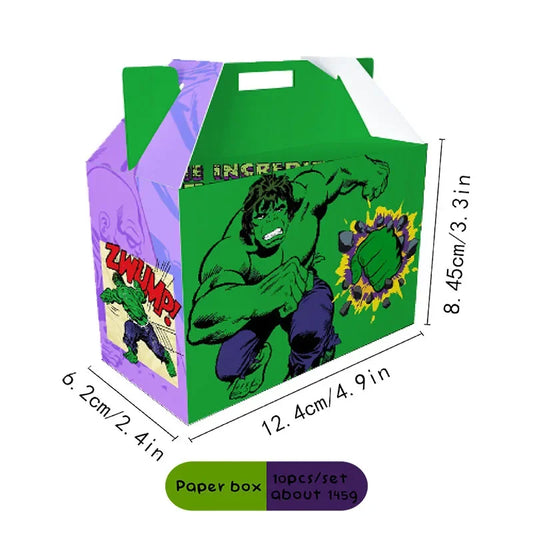 10pcs Hulk Birthday Party Favor Boxes – Superhero Theme Candy Containers for Kids’ Celebrations