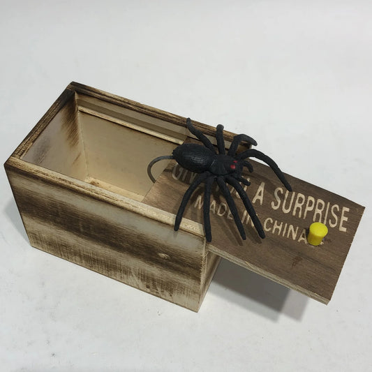 Wooden Spider Prank Box – Funny Gag Toy Surprise for Kids &amp; Adults