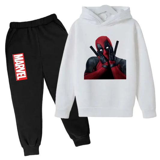 Marvel Deadpool Kids Hoodie &amp; Pants Set – 2PCS Spring/Autumn Tracksuit for Boys &amp; Girls