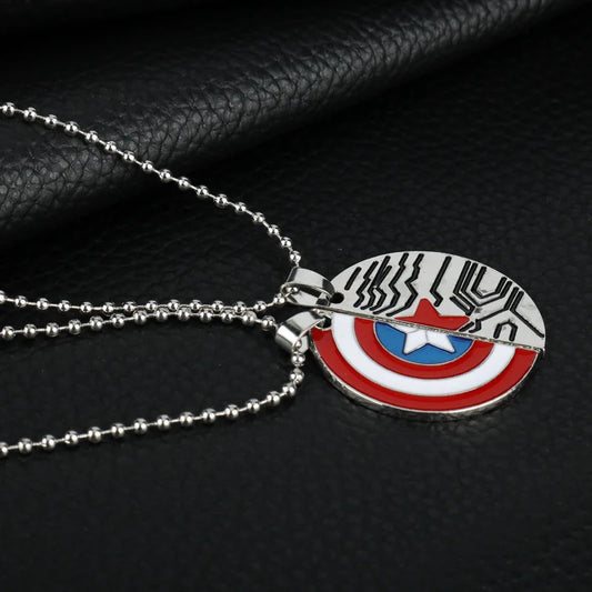 Marvel Captain America Shield Necklace – Alloy Pendant for Fans &amp; Fashion