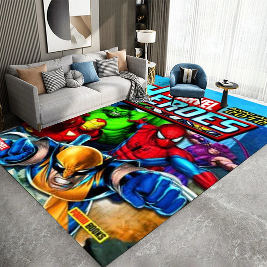MINISO Marvel Superhero Carpet – Avengers &amp; Spider-Man Floor Mat for Bedroom or Living Room