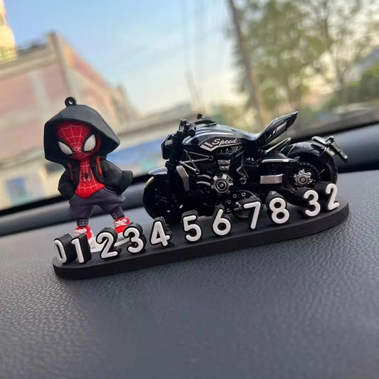 Marvel Spider-Man Temporary Parking Number Plate – Cool Anime Car Dashboard Decoration