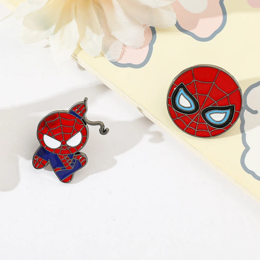 Marvel Spiderman Enamel Lapel Pin - Cartoon Spider-Man Metal Brooch Accessory Collectible Gift for Fans