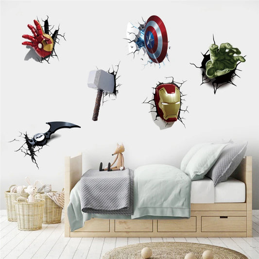 MINISO Cartoon Avengers DIY Wall Stickers – Marvel Superhero Room Décor for Kids