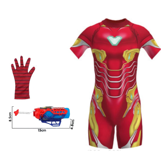 Kids’ Superhero Swimsuit Costume – Spider-Man, Iron Man &amp; Captain America