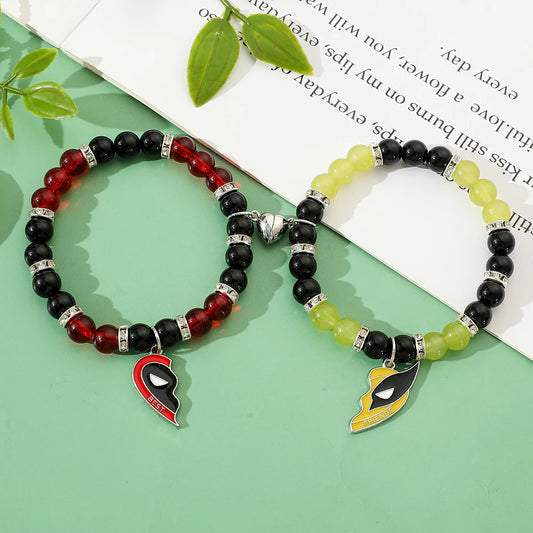 Marvel Deadpool &amp; Wolverine Magnetic Love Bracelets – 2PCS Matching Best Friend Set