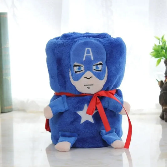 Marvel Superhero Flannel Blanket – Captain America, Iron Man &amp; Spider-Man Cartoon Throw for Kids