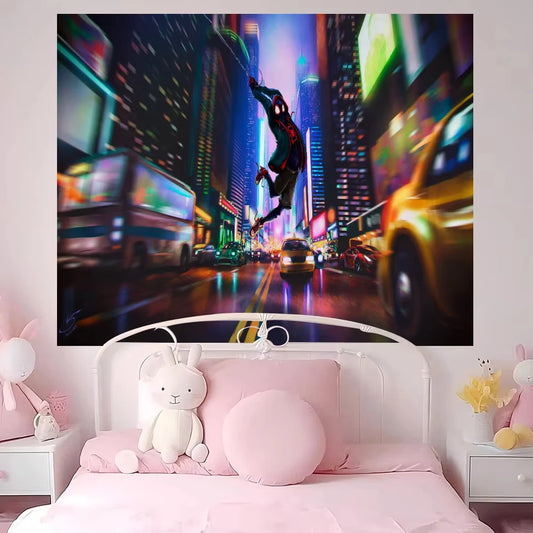MINISO Marvel Spider-Man Tapestry – Classic Character Wall Hanging for Home Decor