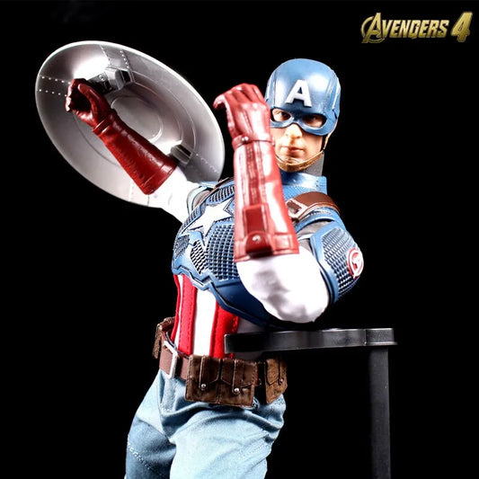Avengers: Endgame Thor Hammer &amp; Captain America Action Figure – Rogers Collectible Statue Toy
