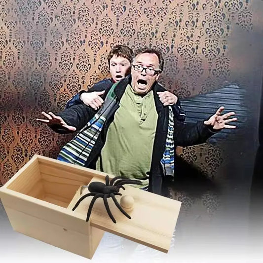 Wooden Spider Prank Box – Funny Gag Toy Surprise for Kids &amp; Adults