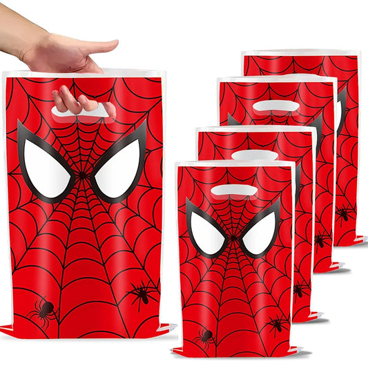 Spiderman Birthday Party Gift Bags – Spider Theme Plastic Candy Loot Bags for Kids