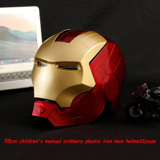 1:1 Iron Man Helmet – LED Light-Up Cosplay Mask for Adults &amp; Kids