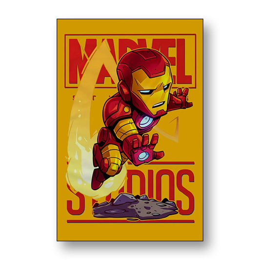 Cartoon Marvel Superhero Poster – Spider-Man, Iron Man &amp; The Avengers HD Canvas Wall Art for Kids Room