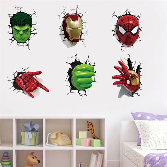 3D Spider Superhero Wall Stickers – Self-Adhesive Vinyl Décor for Kids’ Rooms
