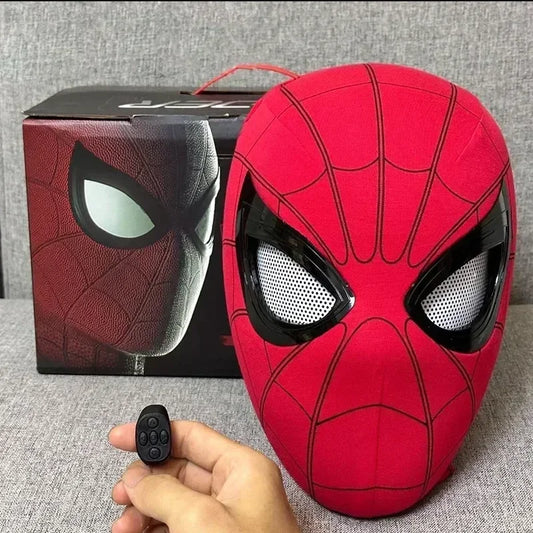 Spider-Man 1:1 Electronic Moving Eyes Mask – Remote-Controlled Cosplay Headgear for Adults &amp; Kids