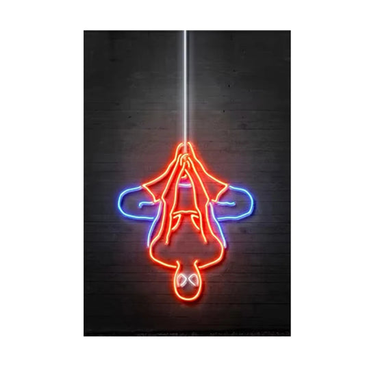 MINISO Disney Neon Marvel Superhero Wall Art – Spider-Man, Iron Man, Captain America Canvas Poster