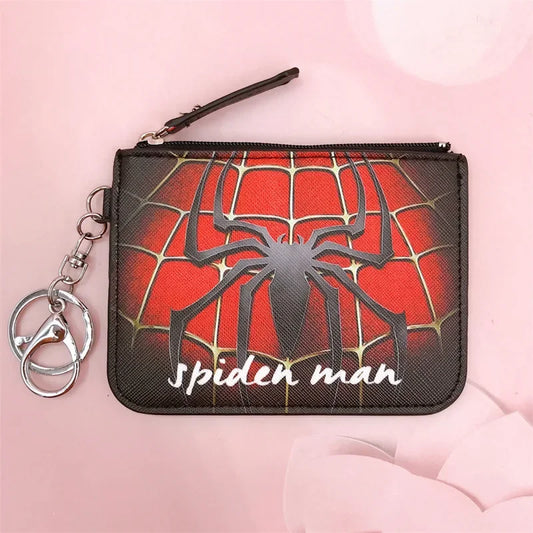 Marvel Spider-Man Coin Purse &amp; Card Holder – Cartoon Keychain for Kids