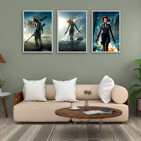 MINISO Marvel Superheroes Canvas Poster – Avengers Wall Art for Home &amp; Bedroom Décor