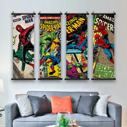 Marvel Silver Age Hanging Scroll Poster – Avengers Canvas Wall Art