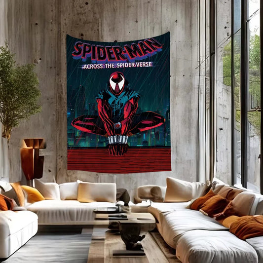 MINISO Avengers Marvel Spider-Man Tapestry – Anime Wall Hanging for Home &amp; Dorm Decoration