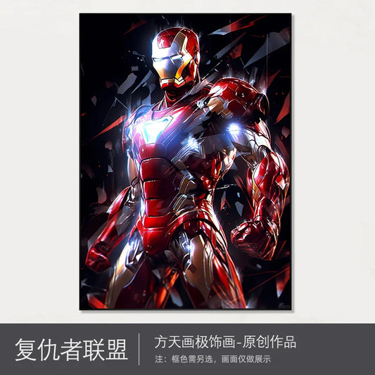 MINISO Marvel Hanging Canvas Art – Iron Man &amp; Spider-Man Avengers Movie Poster