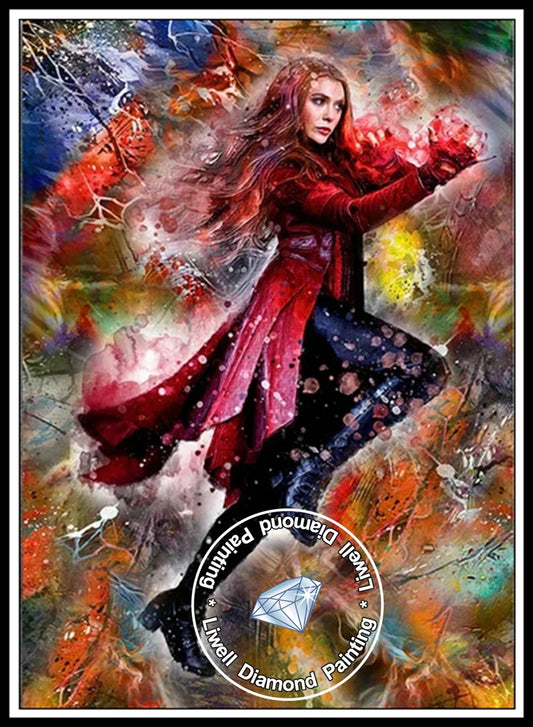 Scarlet Witch Diamond Painting – Full Drill Wanda Maximoff DIY Art Kit (Multiverse of Madness)