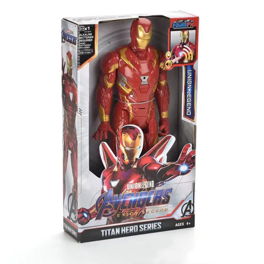 Bandai 12-Inch Avengers Acousto-Optic Figures – Spider-Man, Black Panther, Captain Marvel, Iron Man