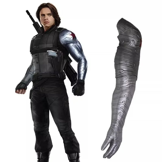Winter Soldier Metal Arm Cosplay Armor – Bucky Barnes Wearable Gauntlet Prop for Kids