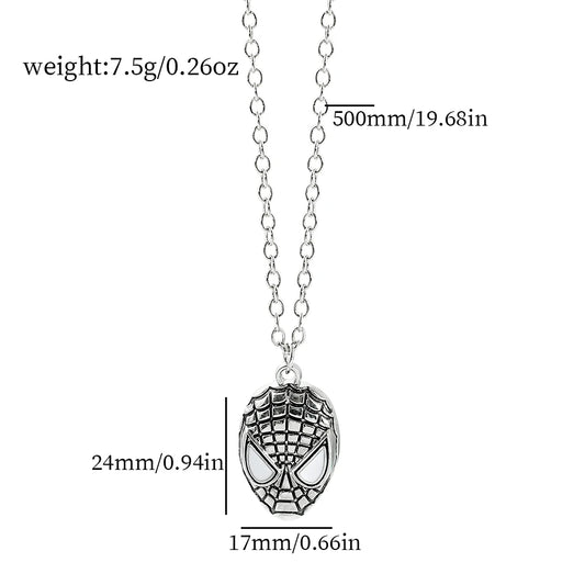 Marvel Superhero Spider-Man Necklace – Mask Pendant Jewelry Accessory