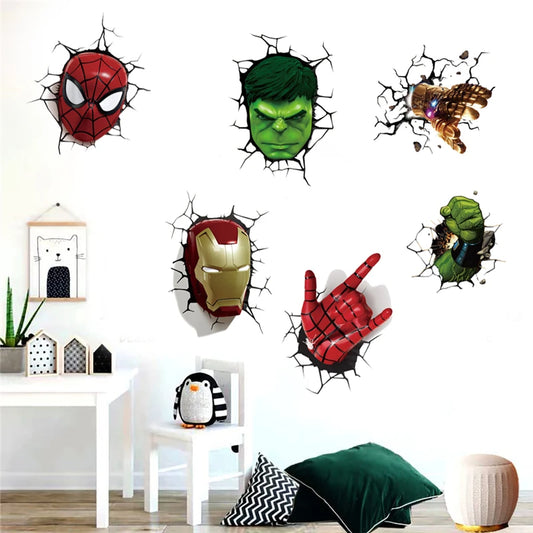 MINISO Cartoon Avengers DIY Wall Stickers – Marvel Superhero Room Décor for Kids