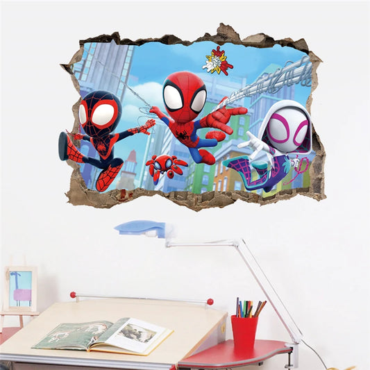MINISO Q-Version Avengers Wall Stickers – Marvel Superhero Room Decoration