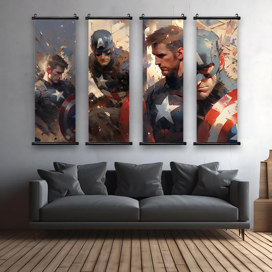 The Avengers Captain America Hanging Scroll Poster – Marvel Canvas Wall Art