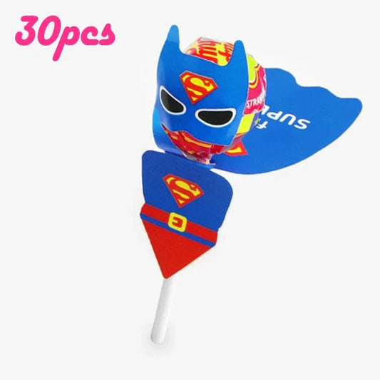Princess Snow White &amp; Superhero Lollipop Decoration Cards – Party Candy Packaging for Kids