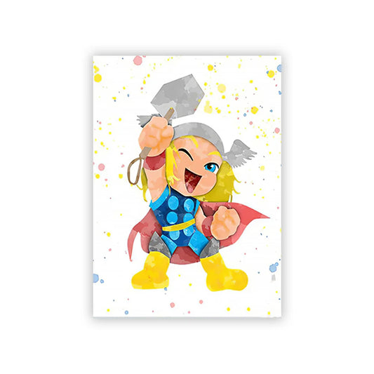MINISO Marvel Iron Man &amp; Spider-Man Canvas Poster – Superhero Wall Art for Kids' Rooms