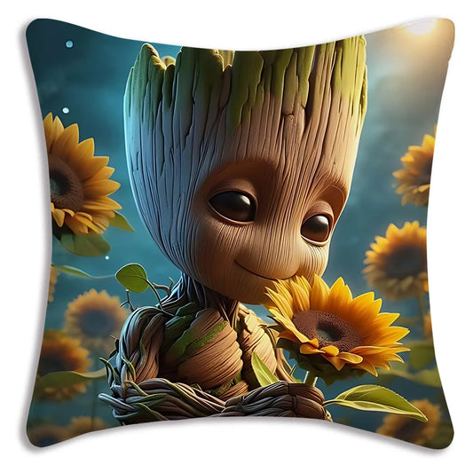 Marvel Groot Cartoon Pillow Covers – Cute Double-Sided Sofa Cushion Decor